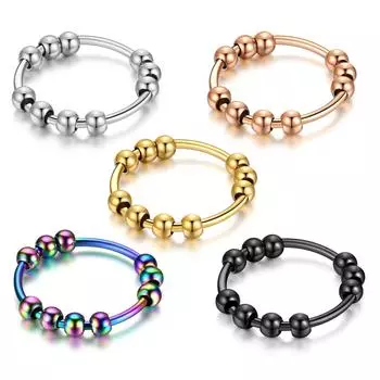 Новая модная ниша для снижения стресса, идеальное вращающееся кольцо для пары, кольцо из нержавеющей стали 6