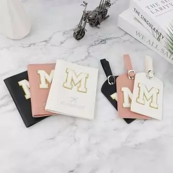 Новая модная обложка для паспорта с буквенным принтом для женщин и мужчин, багажная бирка, держатель для паспорта, зажим для авиабилетов, держатель для удостоверения личности, дорожные аксессуары
