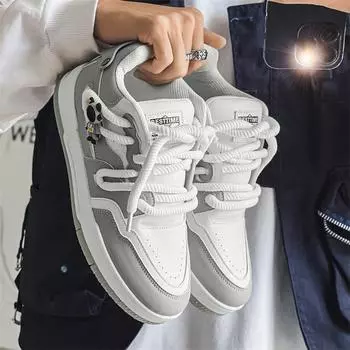 Новая модная обувь для пар, мужская повседневная обувь для досок, трендовая нескользящая спортивная женская обувь 36 серый