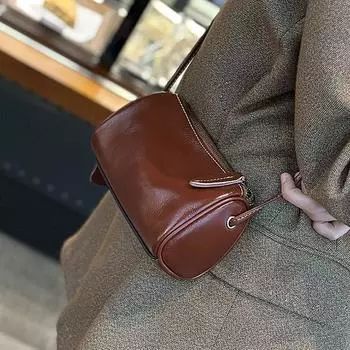 Новая модная осенне-зимняя сумка из коровьей кожи на одно плечо