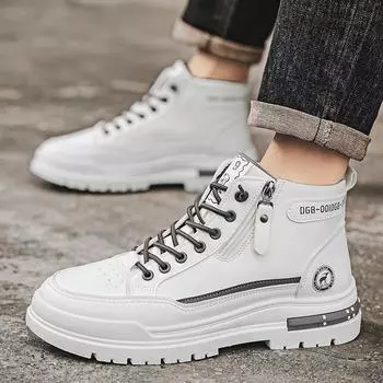 Новая модная осенне-зимняя теплая мужская обувь, трендовая рабочая обувь для студентов и мальчиков на мягкой подошве, кроссовки для защиты труда 39 серый