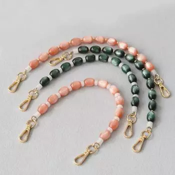 Новая модная осенняя женская сумка, аксессуар, съемная роскошная бисерная цепочка, симпатичный акриловый ремешок, женская сумка с ручкой через плечо, цепочка 35CM розовый