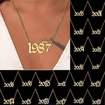 Новая модная подвеска, женское ожерелье, цифровое ожерелье для девочек, подарок на годовщину свадьбы F золотой
