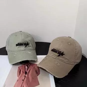 Новая модная повседневная кепка-зонтик, модная старая рваная шляпа, бейсболка с трехмерной вышивкой, солнцезащитный крем фиолетовый