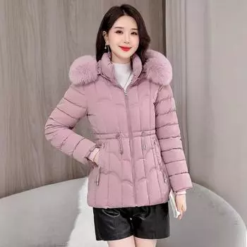 Новая модная повседневная одежда из утолщенного хлопка, хлопковая одежда, не требующая смывания, модное теплое и тонкое пальто большого размера L (recommended weight 80-50 kg)