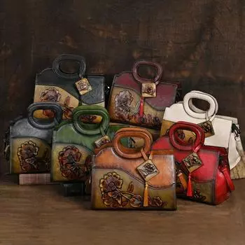 Новая модная ретро-сумка в китайском этническом стиле с тиснением через плечо для женщин чёрный