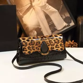 Новая модная ручная сумка из натуральной кожи для женщин. Модная ручная сумка с леопардовым узором большой вместимости для женщин.