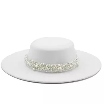 Новая модная шерстяная шляпа-каноте с плоским цилиндром для женщин и мужчин, фетровая шляпа Fedora 9,5 см с широкими полями 56-58CM