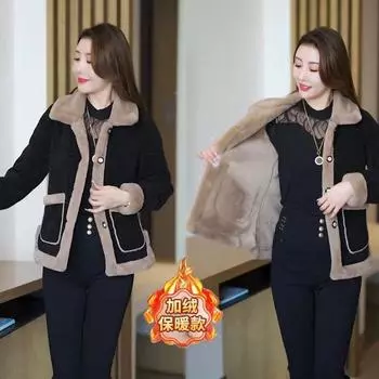 Новая модная шерстяная зимняя куртка Xiaoxiangfeng, плюшевый иностранный стиль, утолщенный короткий теплый универсальный топ, короткое пальто XL (80-52.5 kg recommended) красный