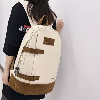 Новая модная школьная сумка, женская повседневная сумка большой вместимости, универсальный рюкзак контрастного цвета, универсальный дорожный рюкзак в студенческом стиле чёрный