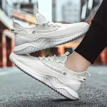 Новая модная спортивная мужская обувь, повседневная дышащая сетчатая мужская обувь, прогулочная нескользящая обувь, мужская амортизирующая обувь с мягкой подошвой 40 бежевый