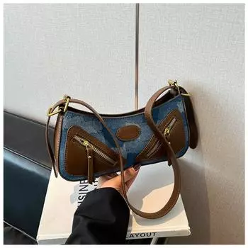 Новая модная сумка-багет женская на плечо для работы, сумка-мессенджер для поездок, универсальная сумка в стиле ретро светло-синий