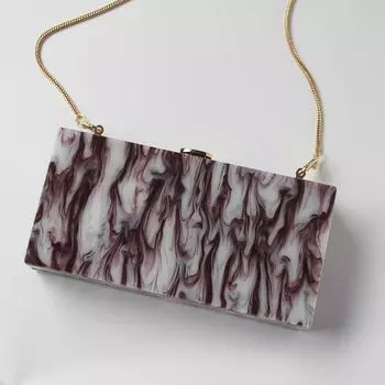 Новая модная сумка, брендовая модная женская сумка, красные чернильные принты, акриловая Роскошная вечерняя сумка для выпускного вечера, женская сумка-клатч O Chain красный