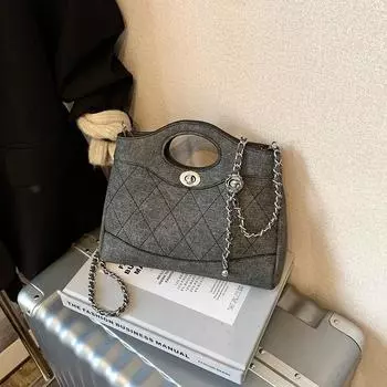 Новая модная сумка-цепочка 25bag в стиле легкой роскоши, простая, портативная, на плечо, кроссбоди, трендовая женская сумка чёрный