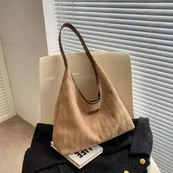 Новая модная сумка через плечо Diamond Canvas, простая и универсальная, большая вместимость, подмышечная впадина