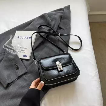 Новая модная сумка через плечо под мышкой, классическая, из искусственной кожи, с застежкой-молнией, маленькая квадратная женская сумка через плечо для поездок на работу