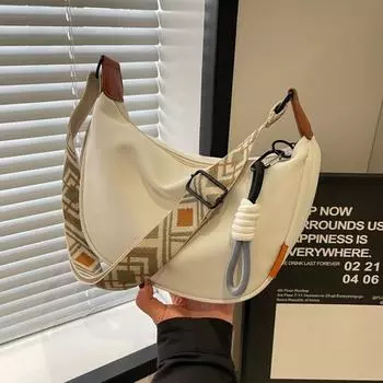 Новая модная сумка через плечо, простая дизайнерская сумка на одно плечо с широким ремнем, оригинальная стильная женская сумка с клецками