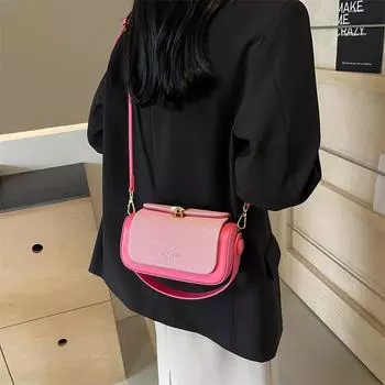 Новая модная сумка через плечо в стиле ретро из искусственной кожи с цветными блоками, женские сумки, роскошные брендовые дизайнерские маленькие сумки через плечо для женщин