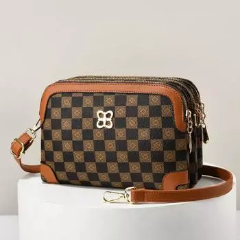 Новая модная сумка для поездок на работу в шахматном порядке, маленькая квадратная сумка подмышкой, атмосферная простая сумка через плечо, сумка-мессенджер 22*9*15cm