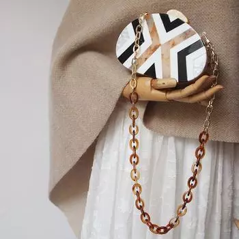 Новая модная сумка, модные женские сумки, акриловая роскошная вечерняя сумка с геометрическим рисунком, женская повседневная сумка-клатч 18.4CM