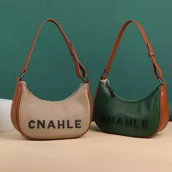 Новая модная сумка подмышкой, простая ретро-сумка из натуральной кожи, модная сумка на одно плечо, женская сумка из коровьей кожи чёрный