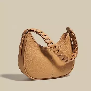 Новая модная сумка-полумесяц подмышкой из натуральной кожи, женская однотонная подмышечная сумка для женщин, повседневные женские сумки через плечо