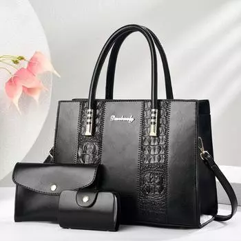 Новая модная сумка Splicing с узором из камня, комплект из трех предметов, простая сумка через плечо высокого уровня .