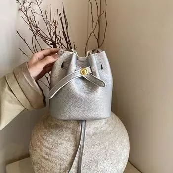 Новая модная сумка-ведро, трендовая сумка на одно плечо, легкая и простая женская сумка для отдыха