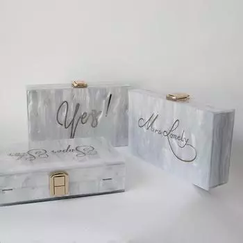 Новая модная сумочка, модные женские сумки, белая акриловая роскошная вечерняя сумка для вечеринки, женская свадебная милая винтажная коробка-клатч, кошелек 17.8CM белый