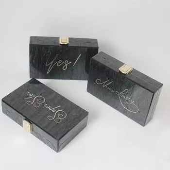 Новая модная сумочка, модные женские сумки, черные акриловые буквы, роскошная вечерняя сумка для вечеринки, женская свадебная милая винтажная коробка-клатч, кошелек 17.8CM чёрный