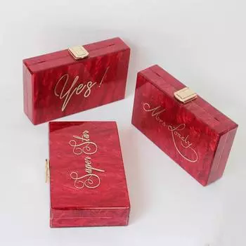 Новая модная сумочка, модные женские сумки, красная акриловая роскошная вечерняя сумка для вечеринки, женская свадебная милая винтажная коробка-клатч, кошелек 17.8CM красный