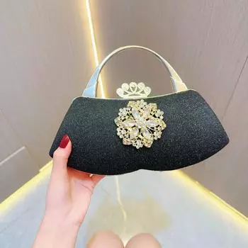 Новая модная сумочка с бриллиантами золотой