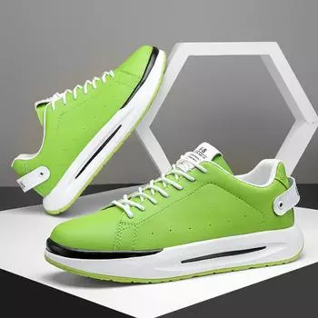 Новая модная тенденция, мужская однотонная универсальная обувь с удобным верхом, нескользящей, износостойкой подошвой, повседневная спортивная обувь 39–44 44 зелёный