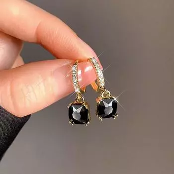 Новая модная тенденция, уникальный дизайн, элегантные изысканные серьги с квадратным цирконием, женские ювелирные изделия, свадебные премиальные вечерние оптовая продажа