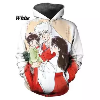 Новая модная толстовка-пуловер для пары с капюшоном в стиле аниме Инуяша с 3D-принтом, толстовка с капюшоном, унисекс-куртка S
