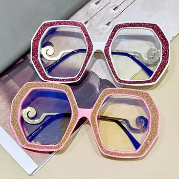 Новая модная тонкая оправа для очков, инкрустированная бриллиантами, европейская и американская тенденция, антисинее плоское зеркало