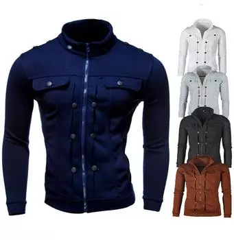 Новая модная тонкая удобная флисовая толстовка куртка мужская теплая кардиган толстовка M белый