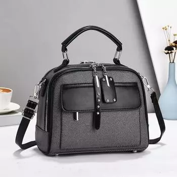 Новая модная трендовая сумка с высоким внешним видом и текстурой из холста Senior Sense Splicing, сумка на плечо большой емкости Tide .