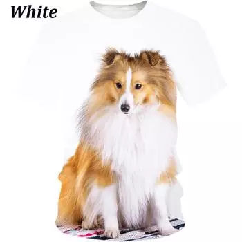 Новая модная унисекс милая собака 3D-Druckmuster Top бордер колли футболка спортивная футболка плюс размер XS-5XL S
