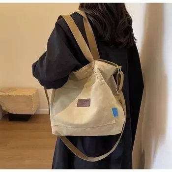 Новая модная универсальная холщовая сумка через плечо для студентов, большая вместительная сумка для классной комнаты, поездок на работу, отдыха, портативная сумка на одно плечо