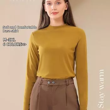 Новая модная универсальная осенняя одежда с полувысоким воротником и длинными рукавами, верхняя одежда, весна, осень, зима, базовая рубашка для женщин M