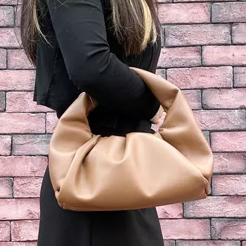 Новая модная универсальная сумка-облако из натуральной кожи в виде роговых пельменей, ручная сумка на одно плечо, сморщенная сумка 28x10x25cm синий