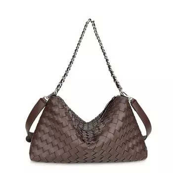 Новая модная универсальная сумка с высококачественной цепочкой ручной работы в стиле пельменной булочки, сумка через плечо для женщин 38x23x13cm коричневый