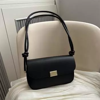 Новая модная универсальная сумка с замком-пряжкой на одно плечо подмышкой, маленькая квадратная сумка для женщин, трендовая однотонная простая женская рабочая сумка (20cm<Max Length<30cm)