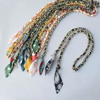 Новая модная весенняя женская сумка, аксессуары, цепочки, съемный длинный шелковый ремешок через плечо с цветочным принтом, женская цепочка «сделай сам», ручки для сумки 120CM чёрный