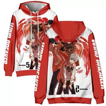 Новая модная ветровка с 3D-принтом, уличная одежда, мужские толстовки с капюшоном, модные пуловеры с длинным рукавом и капюшоном XS