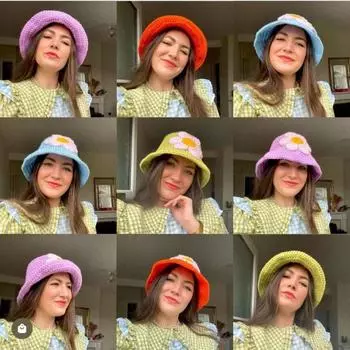 Новая модная вязаная крючком полосатая двуххвостая забавная шляпа ведьмы для взрослых