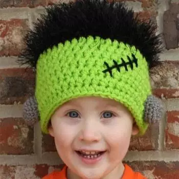 Новая модная вязаная крючком полосатая двуххвостая забавная шляпа ведьмы для взрослых Children 48-54cm