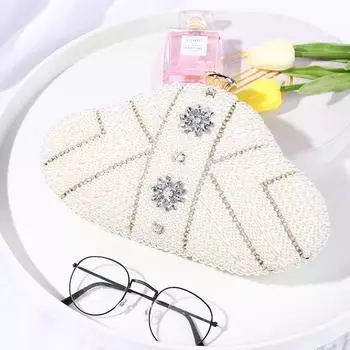 Новая модная жемчужная вечерняя сумочка в европейском и американском стиле, женская, через плечо, маленькая квадратная вечерняя сумочка