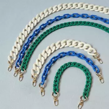 Новая модная женская цепочка для аксессуаров для сумочек, матовая, ярко-зеленая, синяя цепочка из смолы, матовый ремешок, женский клатч, цепочка на плечо 40CM бежевый